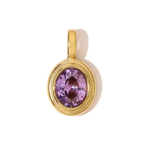 304 Stainless Steel Micro Pave Cubic Zirconia Pendants