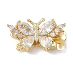 Brass Micro Pave Cubic Zirconia Butterfly Box Clasps