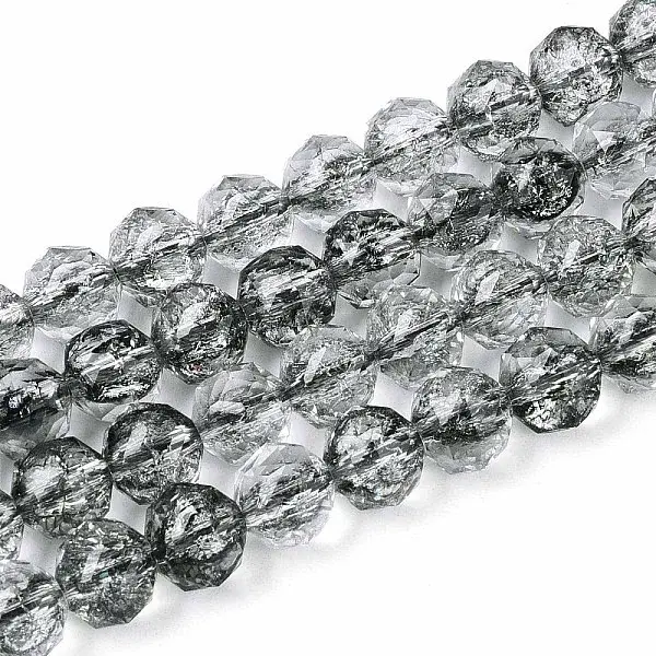 Crackle Transparent Glass Beads Strands