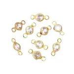 Brass Clear Cubic Zirconia Connector Charms