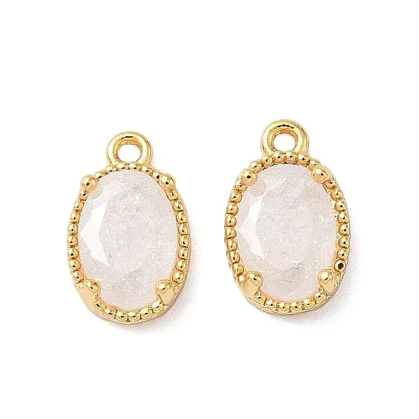 Brass Crushed Ice Cut Cubic Zirconia Pendants