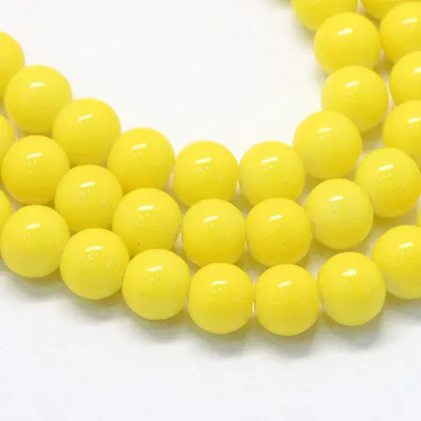 Baking Paint Glass Round Bead Strands