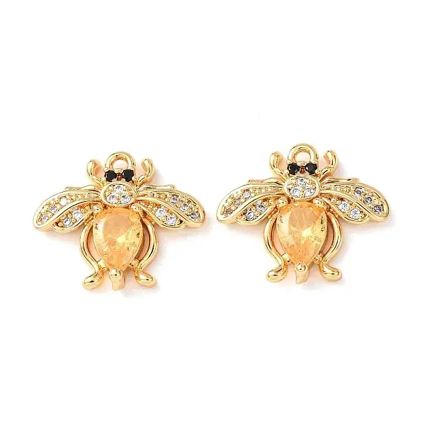 Brass Micro Pave Cubic Zirconia Pendants