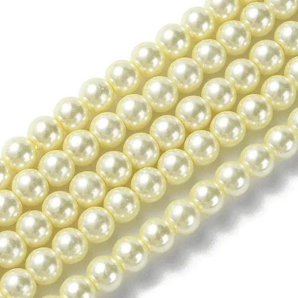 Eco-Friendly Dyed Glass Pearl Round Beads Strands