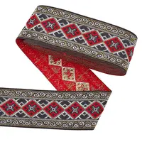7M Ethnic Style Polyester Rhombus Jacquard Ribbon