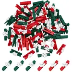 100Pcs 2 Colors Dyed Wooden Craft Pegs Clips