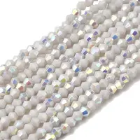 AB Color Plated Opaque Glass Beads Strands