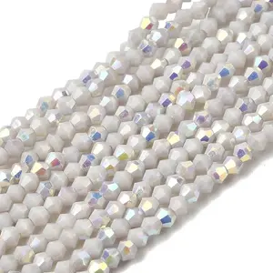 AB Color Plated Opaque Glass Beads Strands