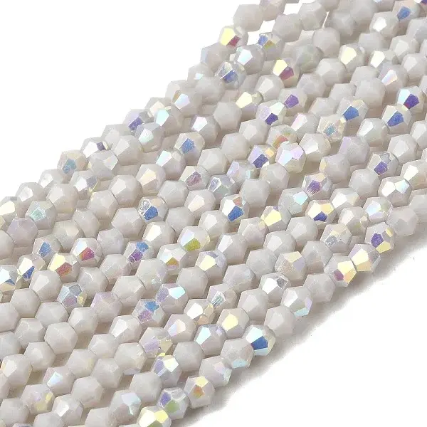 AB Color Plated Opaque Glass Beads Strands