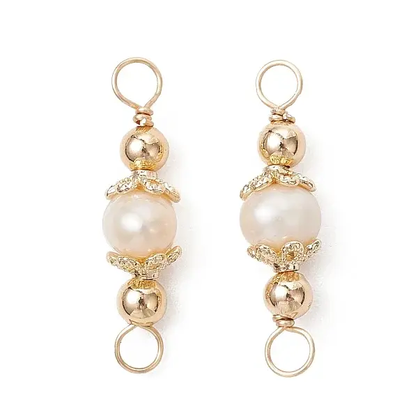 Natural Cultured Freshwater Pearl Potato Links Connector Charms