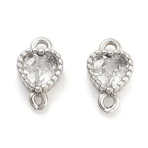 Brass Pave Clear Cubic Zirconia Connector Charms