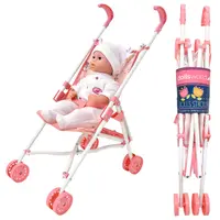 Dolls World - Luxusní čtyřkolový skládací kočárek pro panenky 56 cm