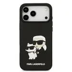 Zadní kryt Karl Lagerfeld 3D Rubber Karl and Choupette pro Apple iPhone 17 Pro Max, černá