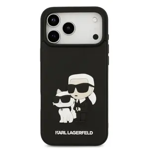 Zadní kryt Karl Lagerfeld 3D Rubber Karl and Choupette pro Apple iPhone 17 Pro Max, černá