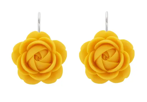 Troli Žluto-oranžové visací náušnice Kytičky Sun