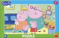 Deskové puzzle Peppa v obývacím pokoji 15 dílků - -