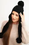 Dámská zimní čepice s bambulkami Kesi K448