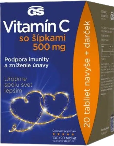 GS Vitamín C500 + šípky - dárkové balení 120 tablet