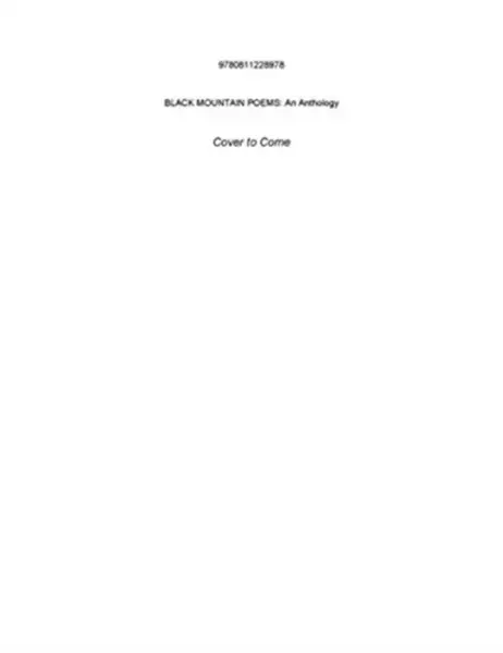 Black Mountain Poems