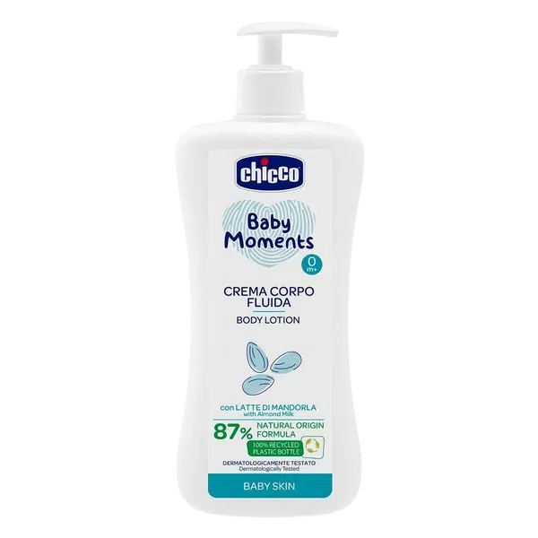 CHICCO Mléko tělové s dávkovačem Baby Moments 87 % přírodních složek 500 ml