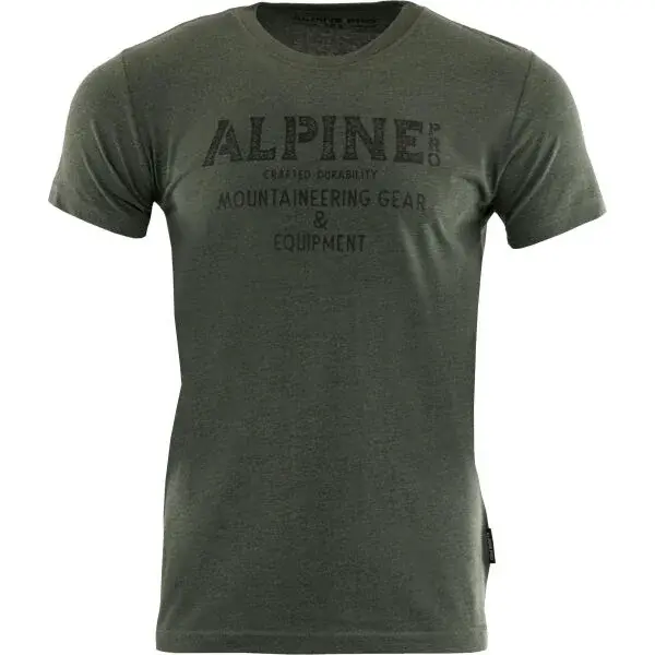 ALPINE PRO BREGAR Pánské triko, khaki, velikost