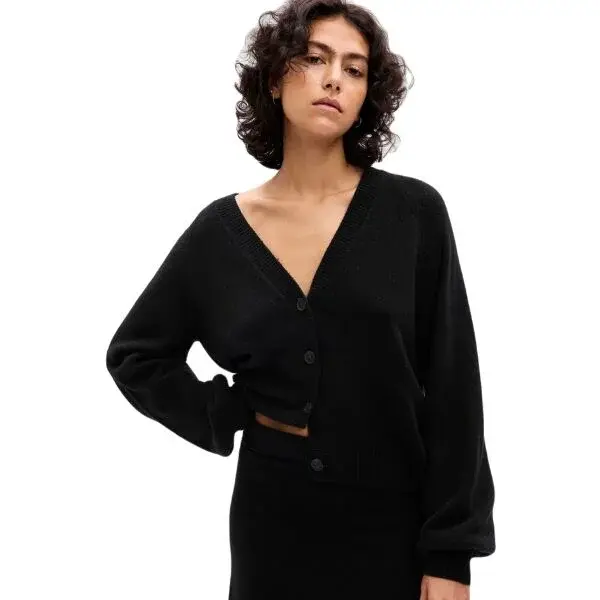 GAP CASHSOFT ABBREV CARDI Dámský svetr, černá, velikost