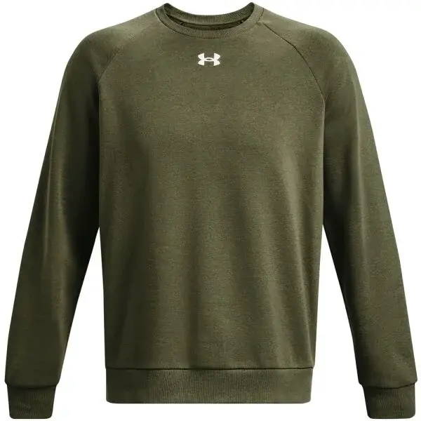 Under Armour RIVAL FLEECE CREW Pánská mikina, khaki, velikost S