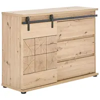 MID.YOU ŠIROKÁ KOMODA, barvy dubu, černá, 120/86/40 cm