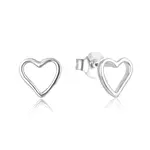 Beneto Stříbrné minimalistické srdíčkové náušnice AGUP2691