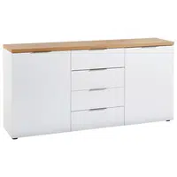 Xora ŠIROKÁ KOMODA, bílá, barvy dubu, 180/89/43 cm