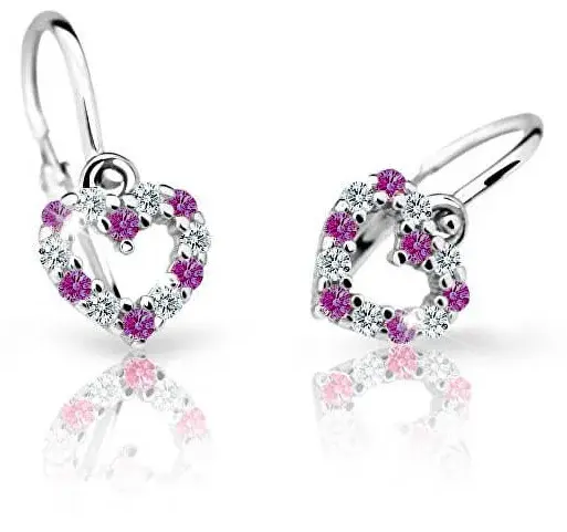 Cutie Jewellery Dětské náušnice z bílého zlata C2157-10-X-2 fuchsiová