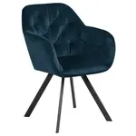 Carryhome ŽIDLE S PODRUČKAMI, samet, modrá