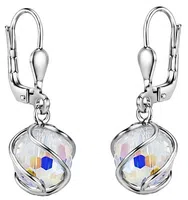 Silvego Třpytivé visací náušnice se Swarovski® Crystals SILVEGOB31644