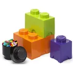 LEGO® Úložné boxy Multi-Pack 4 ks fialová, čierna, oranžová, zelená