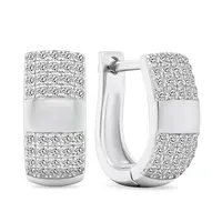 Brilio Silver Luxusné strieborné náušnice s čírymi zirkónmi EA565W