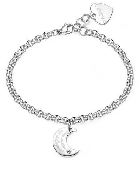 S'Agapõ Moderný oceľový náramok s nechtíkom Be My Always SBM73