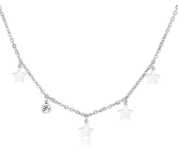 S'Agapõ Hviezdny oceľový náhrdelník Luce SCE02