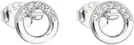 Evolution Group Strieborné náušnice pecka so zirkónom biele okrúhle 11016.1