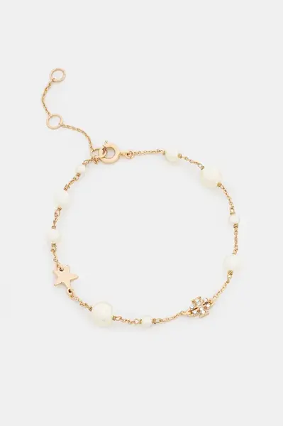 Pozlátený náramok Tory Burch Delicate Kira Pearl