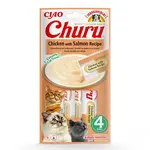 Inaba Cat Ciao Churu krémové krmivo pro kočky - kuře, losos 3 x (4 x 14 g)