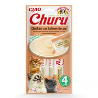 Inaba Cat Ciao Churu krémové krmivo pro kočky - kuře, losos 3 x (4 x 14 g)