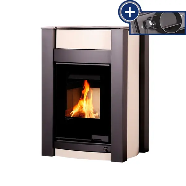 Kachle s výmenníkom AQUAFLAM VARIO KALMAR 11/5kW krémová, elektronická regulácia FLHSF34-058