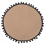 Prostírání kulaté černé. vzorované. s jutou