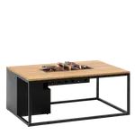 Stůl s plynovým ohništěm COSI Cosiloft 120 černý rám / deska teak HM5958750