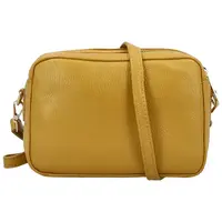 Dámska kožená crossbody kabelka žltá - Delami Vera Pelle Maevis