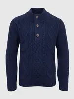 Tmavomodrý chlapčenský sveter s gombíkmi GAP