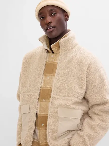 GAP Pánská Plyšová bunda na zip 516080-01 Velikost: L