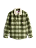 Tommy Jeans Prechodná bunda  olivová / pastelovo zelená / biela