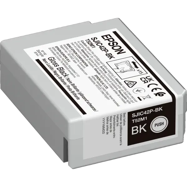 Epson SJIC42P-BK C13T52M140 pro ColorWorks, lesklá černá (glossy black) originální cartridge