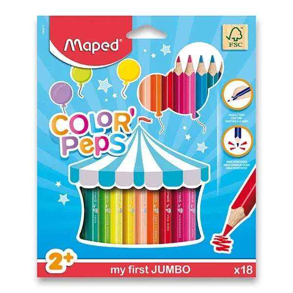 Pastelky Maped Color´Peps Jumbo – 18 farieb